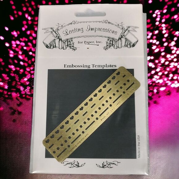 Vintage 90s USA Lasting Impressions Brass Embossing Templates Ladybug Hearts Bow - Picture 3 of 6